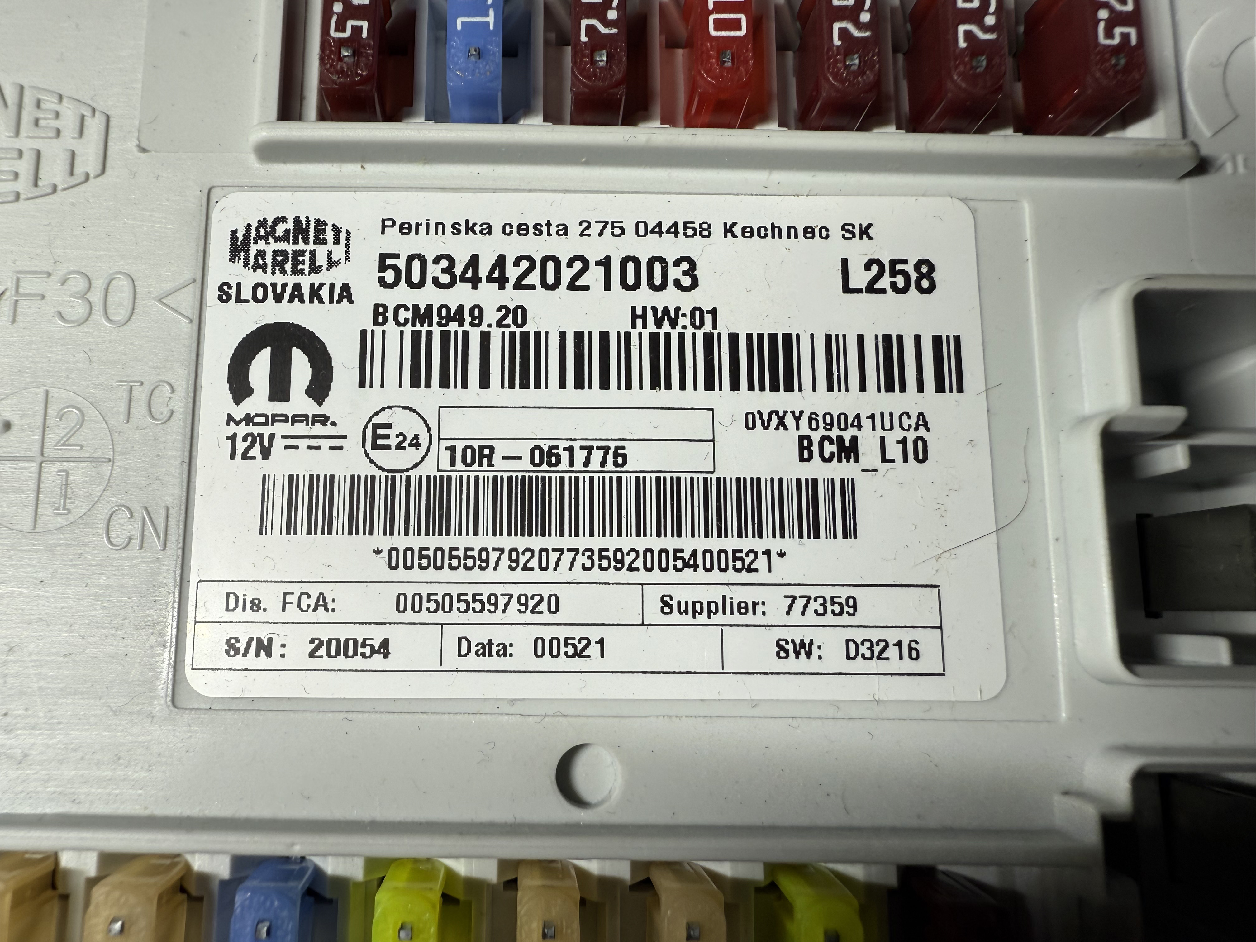 Alfa Romeo Comfort Module (BCM) - 00505597920